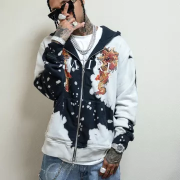 Off White Ev Bravado Crystal Distressed Denim Jeans Light Blue worn by Tyga on his Instagram account