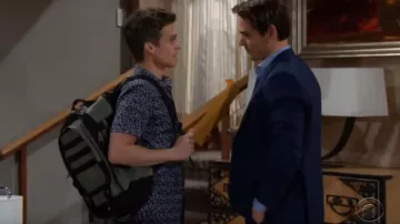 Theory Irving Geometric-Print Shirt worn by Kevin Fisher (Greg Rikaart) as seen in The Young and the Restless JULY 17, 2019