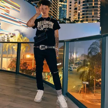 Rta Ripped Black Jeans "rest in peace" worn by Lil Mosey on his Instagram account @lilmosey