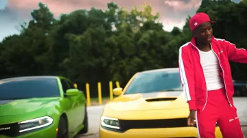 Palm Angels logo embroidered side strip bomber jacket worn by Quando Rondo in his Dope Boy Dreams