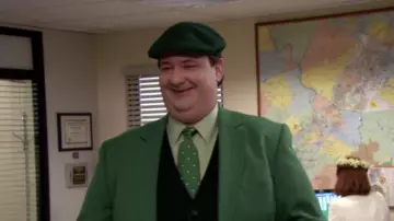Green Tie with White Dots of Kevin Malone (Brian Baumgartner) in The Office (Season 06 Episode 19)