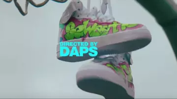 Customized Nike Air Force 1 Mid White '07 sneakers as seen in My Type music video by Saweetie