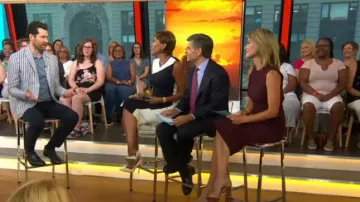 Stella McCartney Wave Colorblock Stretch Jersey Dress worn by Robin Roberts on Good Morning America JULY 18, 2019