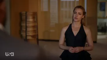 Givenchy Dress Lush Undulating Ruffle Peplum worn by Katrina Bennett (Amanda Schull) in Suits (Season 09 Episode 01)