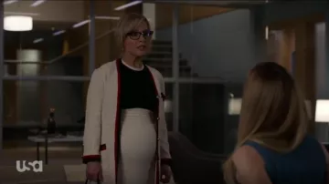 Gucci Grosgrain Trimmed Cotton Blend worn by Sheila Sazs (Rachael Harris) in Suits (Season 09 Episode 01)