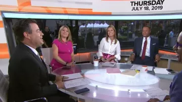 Prada Falda de algodón y popelín con estampado floral usada por Savannah Guthrie en Today July 18,2019