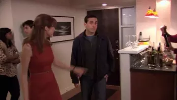 Red Sleeveless Dress of Erin Hannon (Ellie Kemper) in The Office (Season 07 Episode 08)