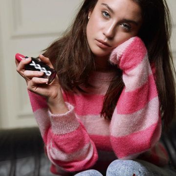 Pink Stripe Sweater of María Pedraza on her Instagram account