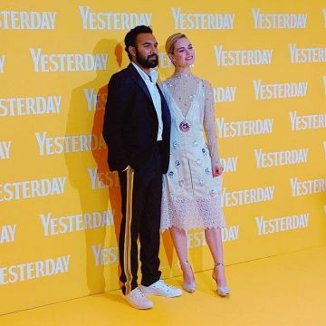 Stella Mc­Cart­ney Slim Fit Striped Tech Jersey Track Pants worn by Himesh Patel on his Instagram account @himeshjpatel