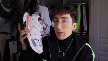 The pair of Balenciaga Track White Orange Lythan Cottaz in the YouTube video ALL MY SNEAKERS ! ( Yeezy, Gucci.. )