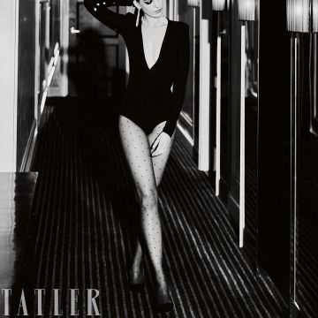 Polka Dot Sheer Tights worn by Anne Hathaway on her Instagram account @annehathaway