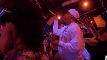 White Lacoste sweatshirt worn by King Lil G in his No Face No Ca$e music video