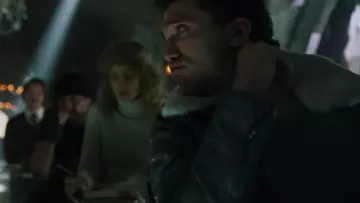 Black Jacket Leather with Fur Collar worn by Denver (Jaime Lorente) in Money Heist (Season 3 Episode 2)