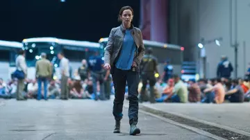 Boots brown lace-up Palldium worn by Kate Macer (Emily Blunt) in Sicario