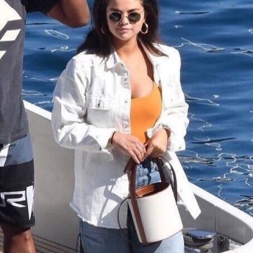 Staud Bissett Bag worn by Selena Gomez Italy July 24, 2019