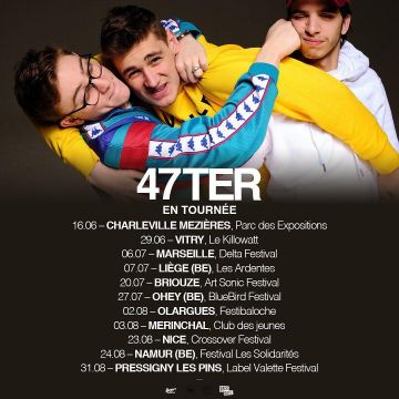 The sweatshirt yellow Blaise on the poster for the tour of 47ter on the account Instagram @47ter