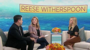 Black top with transparent sleeves worn by Reese Witherspoon in Today May 31, 2019 for Big Little Lies Season 2 prootion