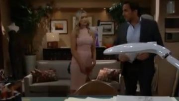 Jonathan Simkhai Eyelet Rib Wrap Skirt worn by Katrina Bowden (Florence Fulton) as seen on The Bold and the Beautiful July  25, 2019