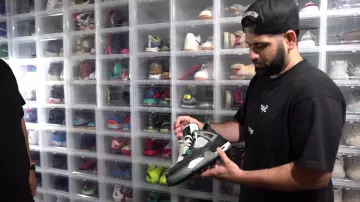Sneakers Nike Jordan 4 Retro Oregon Ducks from QrewTv in the video OMG THIS $500K SNEAKER COLLECTION IS INSANE!! *MUST SEE*