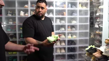 The pair of the adidas Yeezy Boost 350 V2 Glow of QrewTv in the video OMG THIS $500K SNEAKER COLLECTION IS INSANE!! *MUST SEE*