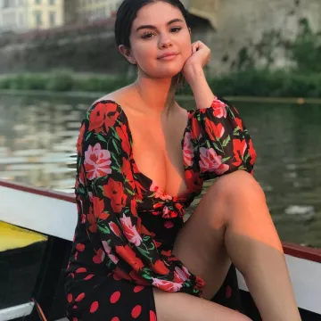 Rixo Josephine Polka Dot Silk Dress worn by Selena Gomez Instagram Pic June 26, 2019
