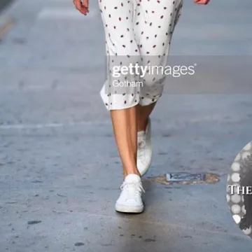 Common Projects Original Achilles Sneaker worn by Martha Hunt Tribeca New York July 29, 2019