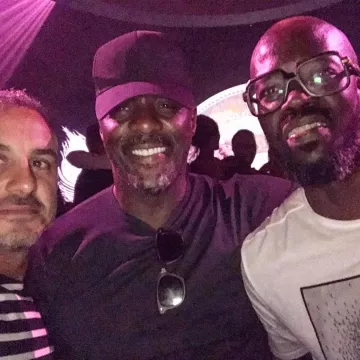 Garrett Leight Calabar Sun in Matte Russet with Semi-Flat Pure G15 Lenses worn by Idris Elba JFK Airport July 28, 2019