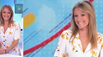 The Dress flower polka-dotted with buttons of Julia Livage in Télématin
