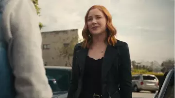 Blank NYC Black Faux Leather Jacket worn by Violet Simmons (Haley Ramm) in Light as a Feather (Season 02 Episode 03)