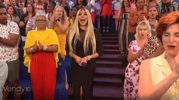 Yigal Azrouel Macrame Knit Dress in Black worn by Wendy Williams on The Wendy Williams Show JULY 31, 2019