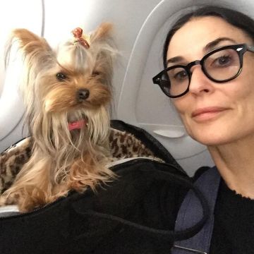 Noir des lunettes portées par Demi Moore sur l'Instagram compte de @moore2d