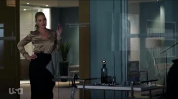 Maticevski Black Paragon Ruffle Skirt worn by Samantha Wheeler (Katherine Heigl) in Suits (Season 09 Episode 03)