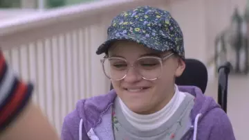Navy Blue Floral Cap worn by Gypsy Rose Blanchard (Joey King) in The Act (S01E03)
