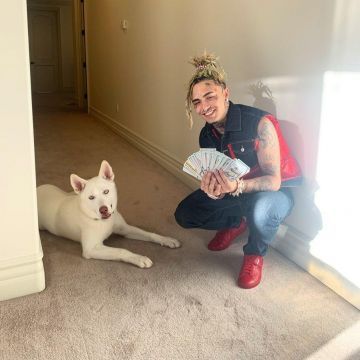 Dsquared2 Denim Panel Quilted Gilet usado por Lil Pump en su cuenta de Instagram @lilpump