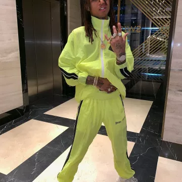 Los pantalones de jogging de swae Lee's Palm Angels contrastantes en @swaelee