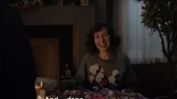 Phillip Lim Embroidered Poodle Cropped Sweatshirt in Gray worn by Carol Pilbasian (Kristen Schaal) in The Last Man on Earth (Season 01 Episode 04)