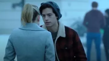 Levi’s Burnt Orange Plaid Sherpa Jacket worn by Jughead Jones (Cole Sprouse) in Riverdale (Season 01 Episode 13)