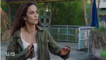 Velvet By Graham & Spencer Green Lily Aldridge Jacket worn by Teresa Mendoza (Alice Braga) in Queen of the South (Season 04 Episode 09)