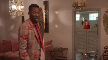 Heart & Dagger  Skinny Blazer in Rose Check Print worn by Nathan Stewart-Jarrett in Four Weddings and a Funeral (Season 01 Episode 02)