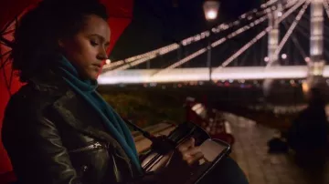 All Saints Higgens Lux Leather Jacket worn by Maya (Nathalie Emmanuel) in Four Weddings and a Funeral (Season 01 Episode 02)