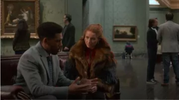 Guess Jensey Faux Fur Coat worn by Sophia La Porta in Four Weddings and a Funeral (Season 01 Episode 02)