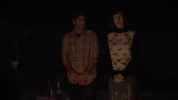 Tory Burch “Etty” Blue Horse Print Panel Sweater worn by Carol Pilbasian (Kristen Schaal) in The Last Man on Earth (Season 01 Episode 11)