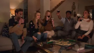 Guess Holly Beaded Cutout Sweater worn by Sophia La Porta in Four Weddings and a Funeral (Season 01 Episode 02)