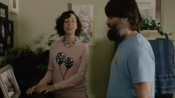 Markus Lupfer Polka Dot Balloons  Sweater in Pink worn by Carol Pilbasian (Kristen Schaal) in The Last Man on Earth (Season 02 Episode 01)