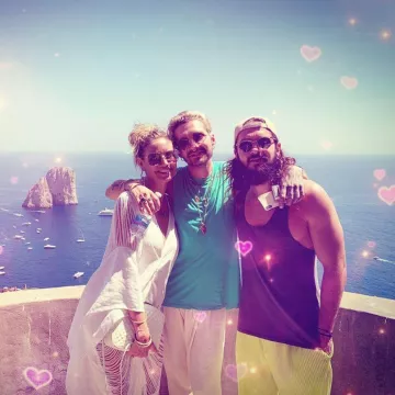 Gucci  Quilted Leather Small Shoulder Bag worn by Heidi Klum Capri, Italy July 30, 2019