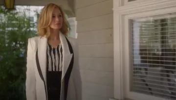 Tom Ford White Zebra printed dress worn by Anne Montgomery (Renée Zellweger) in WHAT / IF (Season 01 Episode 06)