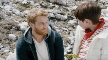 Green Velvet Zip Front Hoodie worn by Aaron (Alexander Fehling) in Three Peaks