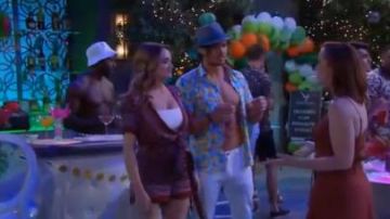 Bonobos Or­ange Print Shirt worn by Theo (David Tom) as seen on The Young and the Restless August 8, 2019