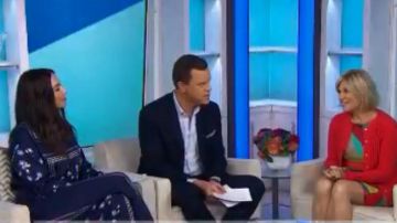 Lela Rose Printed Satin Wide-Leg Pants worn by Whitney Cummings on Today August 9, 2019