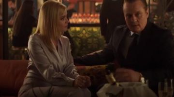 Nanushka Silver Salome Satin Top worn by Kelly Anne Van Awken (Molly Burnett) in Queen of the South (Season 04 Episode 10)